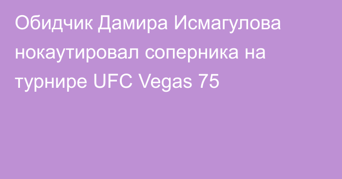 Обидчик Дамира Исмагулова нокаутировал cоперника на турнире UFC Vegas 75