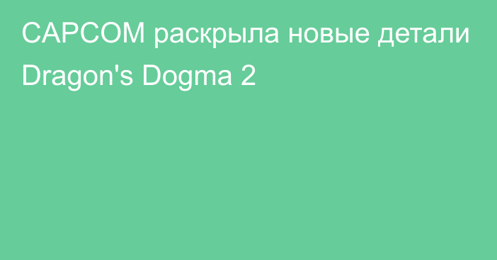 CAPCOM раскрыла новые детали Dragon's Dogma 2