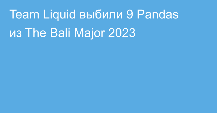Team Liquid выбили 9 Pandas из The Bali Major 2023