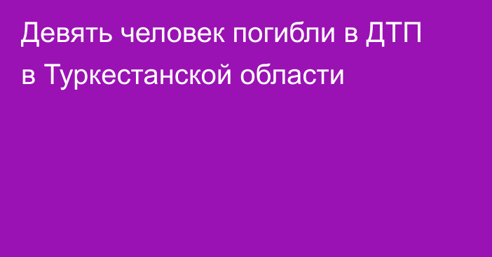 Девять человек погибли в ДТП в Туркестанской области