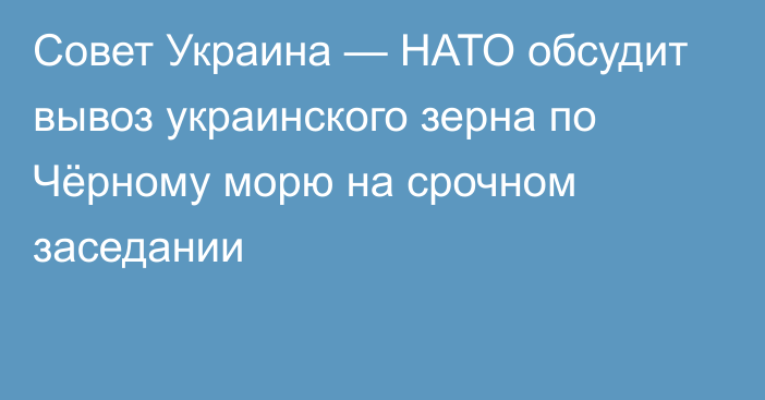 Совет Украина — НАТО обсудит вывоз украинского зерна по Чёрному морю на срочном заседании