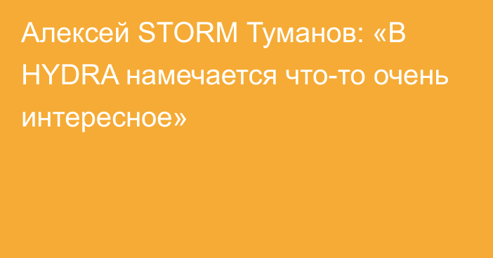 Алексей STORM Туманов: «В HYDRA намечается что-то очень интересное»