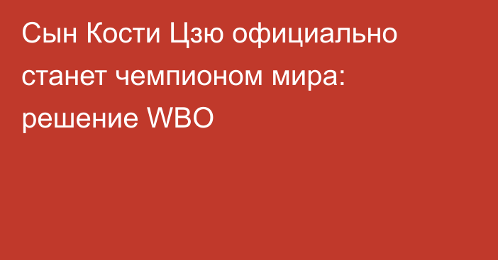 Сын Кости Цзю официально станет чемпионом мира: решение WBO