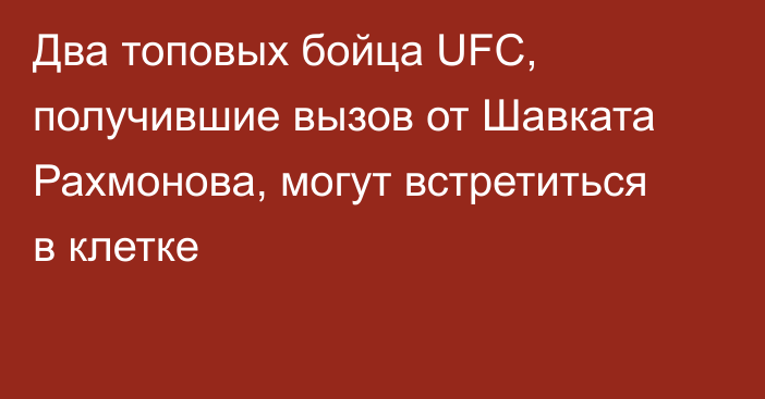 Два топовых бойца UFC, получившие вызов от Шавката Рахмонова, могут встретиться в клетке