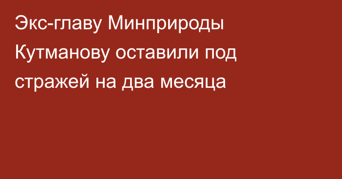 Экс-главу Минприроды Кутманову оставили под стражей на два месяца