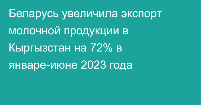 Беларусь увеличила экспорт молочной продукции в Кыргызстан на 72% в январе-июне 2023 года