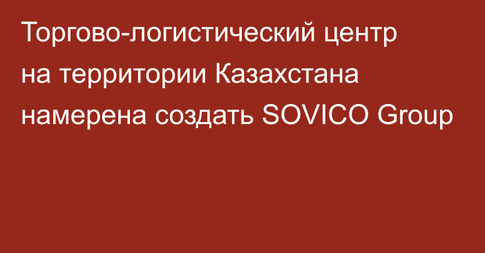 Торгово-логистический центр на территории Казахстана намерена создать SOVICO Group
