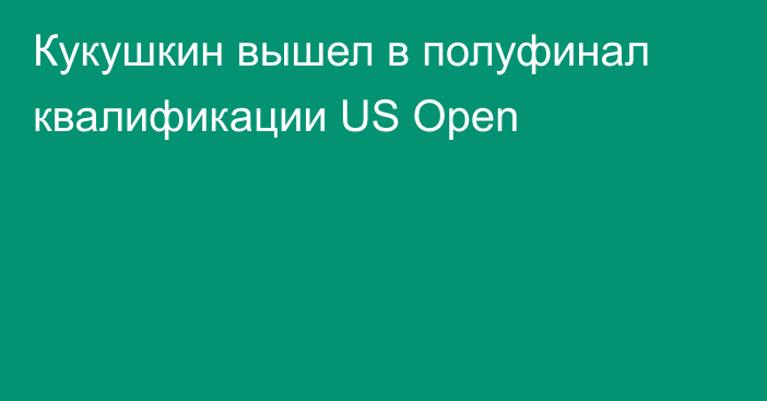 Кукушкин вышел в полуфинал квалификации US Open