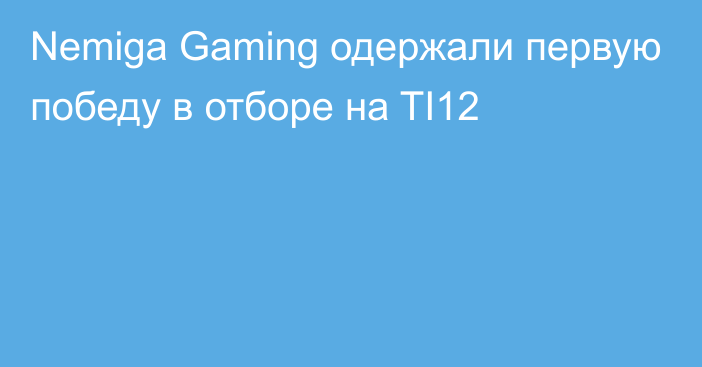 Nemiga Gaming одержали первую победу в отборе на TI12