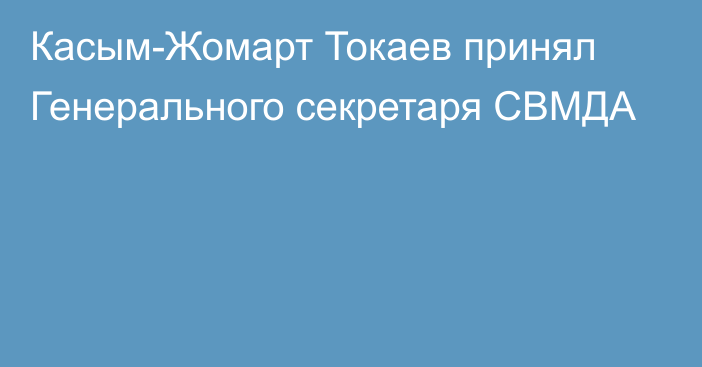 Касым-Жомарт Токаев принял Генерального секретаря СВМДА