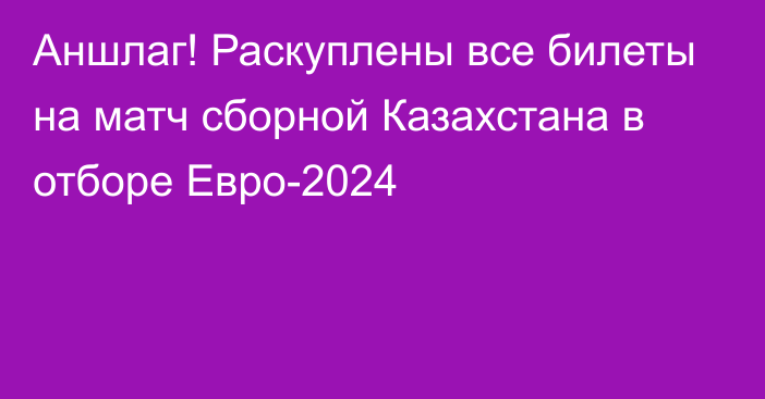 Аншлаг! Раскуплены все билеты на матч сборной Казахстана в отборе Евро-2024