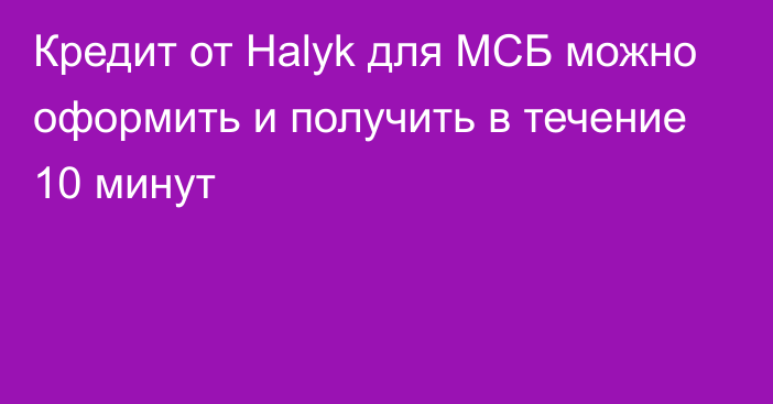 Кредит от Halyk для МСБ можно оформить и получить в течение 10 минут
