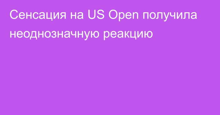 Сенсация на US Open получила неоднозначную реакцию