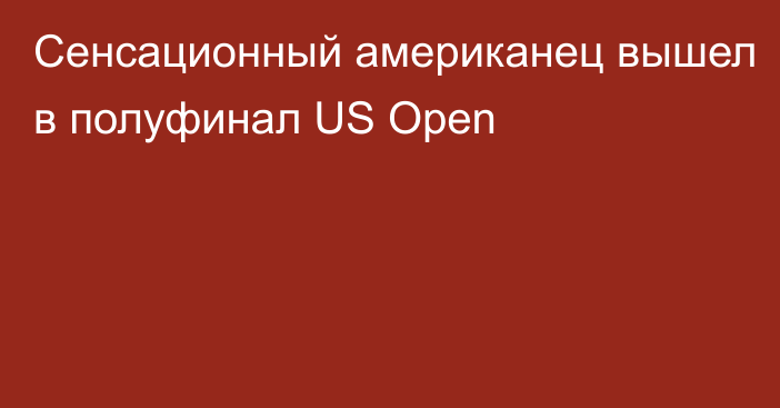 Сенсационный американец вышел в полуфинал US Open