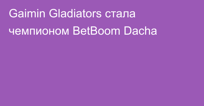 Gaimin Gladiators стала чемпионом BetBoom Dacha