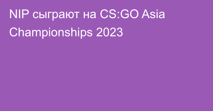 NIP сыграют на CS:GO Asia Championships 2023