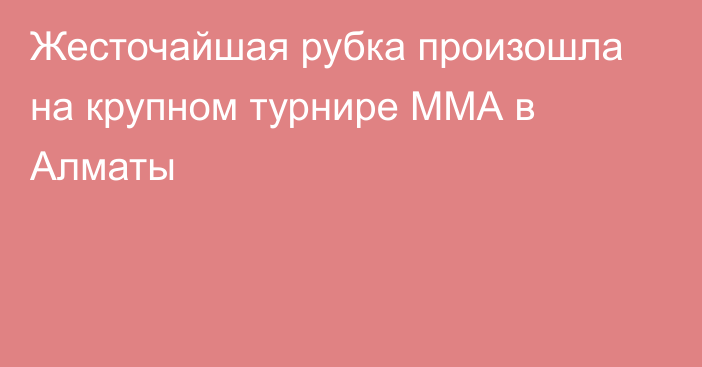 Жесточайшая рубка произошла на крупном турнире ММА в Алматы