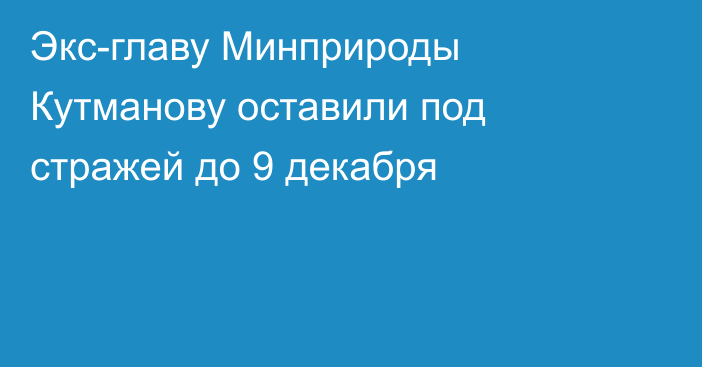 Экс-главу Минприроды Кутманову оставили под стражей до 9 декабря