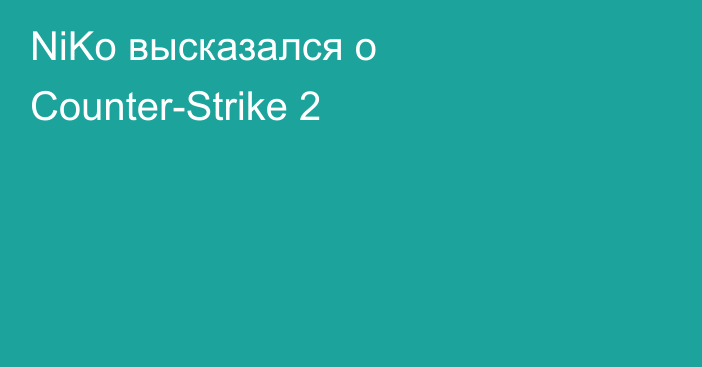 NiKo высказался о Counter-Strike 2