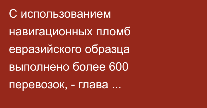 С использованием навигационных пломб евразийского образца выполнено более 600 перевозок, - глава правительства РФ Мишустин