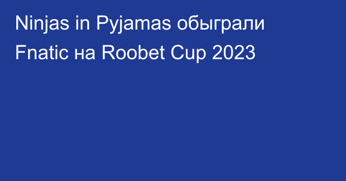 Ninjas in Pyjamas обыграли Fnatic на Roobet Cup 2023