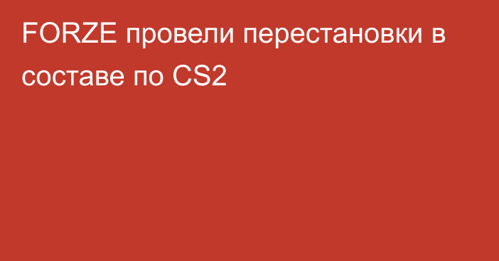 FORZE провели перестановки в составе по CS2