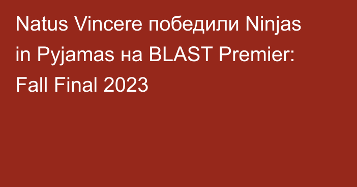 Natus Vincere победили Ninjas in Pyjamas на BLAST Premier: Fall Final 2023