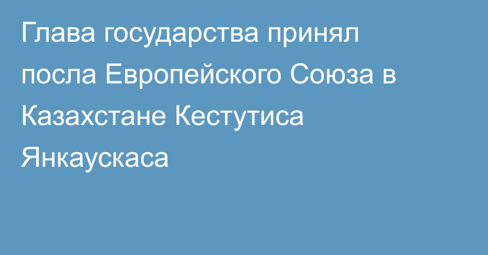 Глава государства принял посла Европейского Союза в Казахстане Кестутиса Янкаускаса