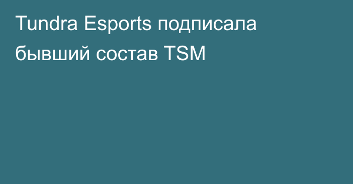 Tundra Esports подписала бывший состав TSM