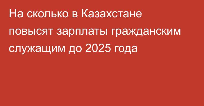 На сколько в Казахстане повысят зарплаты гражданским служащим до 2025 года