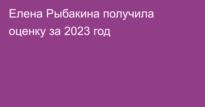 Елена Рыбакина получила оценку за 2023 год