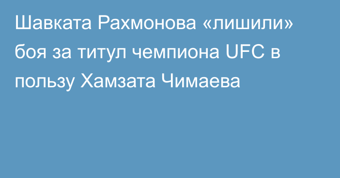 Шавката Рахмонова «лишили» боя за титул чемпиона UFC в пользу Хамзата Чимаева