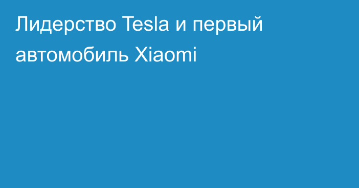 Лидерство Tesla и первый автомобиль Xiaomi