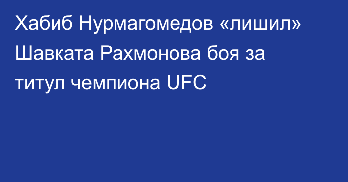 Хабиб Нурмагомедов «лишил» Шавката Рахмонова боя за титул чемпиона UFC