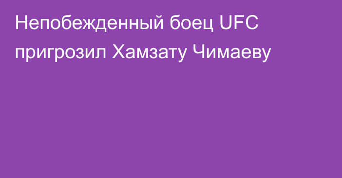 Непобежденный боец UFC пригрозил Хамзату Чимаеву