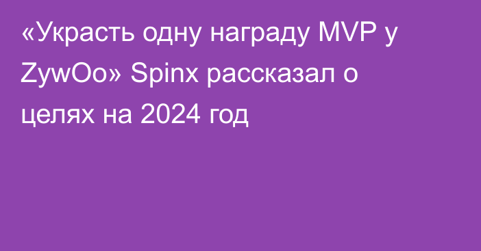 «Украсть одну награду MVP у ZywOo» Spinx рассказал о целях на 2024 год