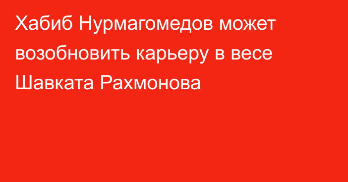 Хабиб Нурмагомедов может возобновить карьеру в весе Шавката Рахмонова