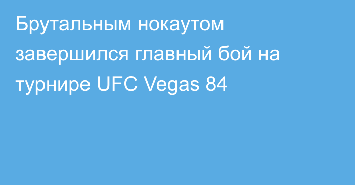 Брутальным нокаутом завершился главный бой на турнире UFC Vegas 84