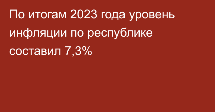 По итогам 2023 года уровень инфляции по республике составил 7,3%