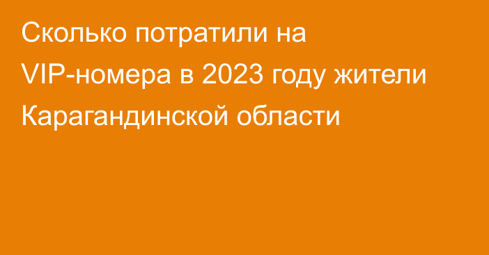 Сколько потратили на VIP-номера в 2023 году жители Карагандинской области