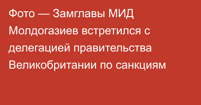 Фото — Замглавы МИД  Молдогазиев  встретился с  делегацией правительства Великобритании по санкциям
