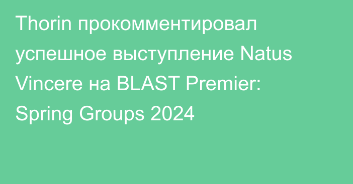 Thorin прокомментировал успешное выступление Natus Vincere на BLAST Premier: Spring Groups 2024
