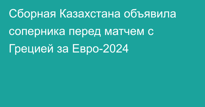 Сборная Казахстана объявила соперника перед матчем с Грецией за Евро-2024