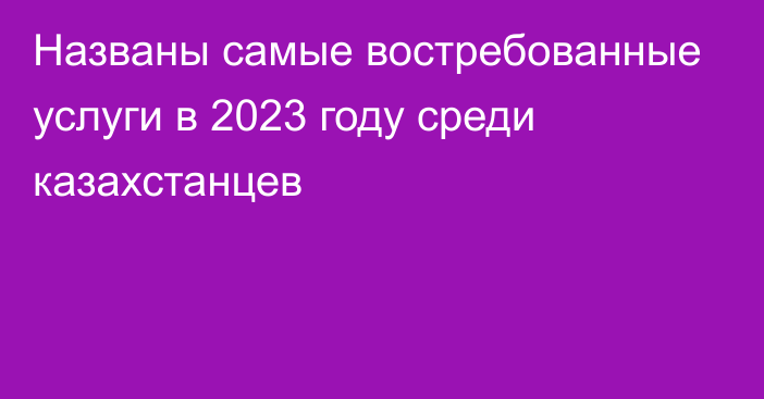 Названы самые востребованные услуги в 2023 году среди казахстанцев