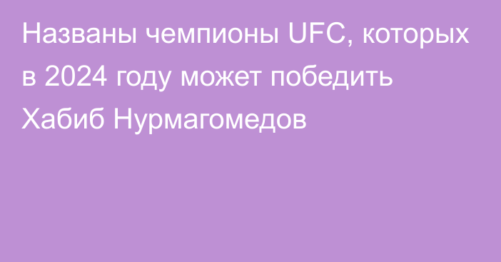 Названы чемпионы UFC, которых в 2024 году может победить Хабиб Нурмагомедов