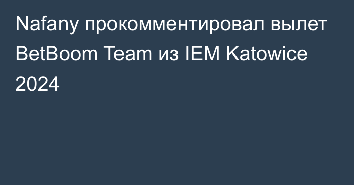 Nafany прокомментировал вылет BetBoom Team из IEM Katowice 2024