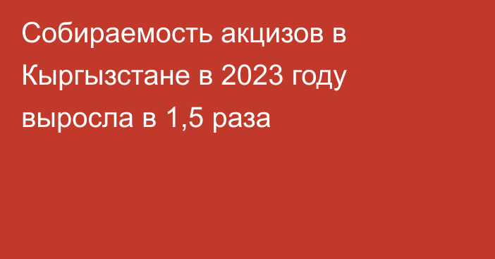Собираемость акцизов в Кыргызстане в 2023 году выросла в 1,5 раза