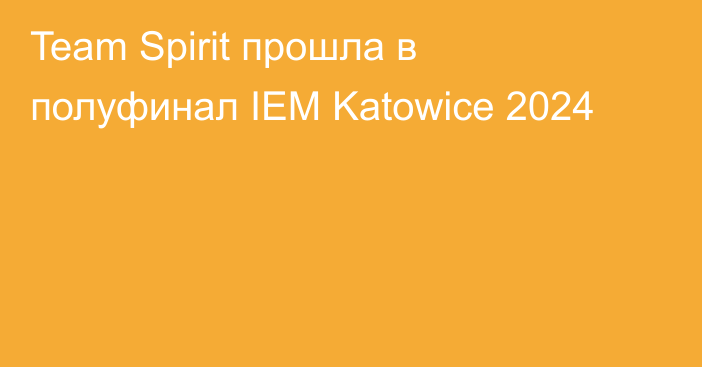 Team Spirit прошла в полуфинал IEM Katowice 2024