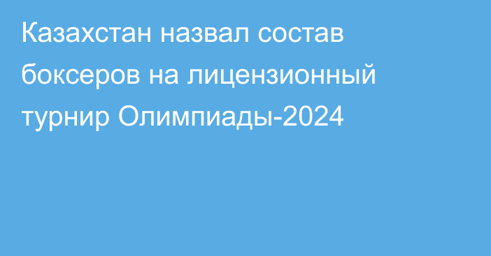 Казахстан назвал состав боксеров на лицензионный турнир Олимпиады-2024
