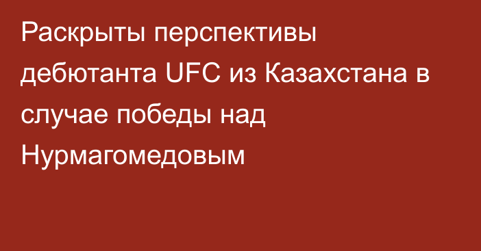 Раскрыты перспективы дебютанта UFC из Казахстана в случае победы над Нурмагомедовым